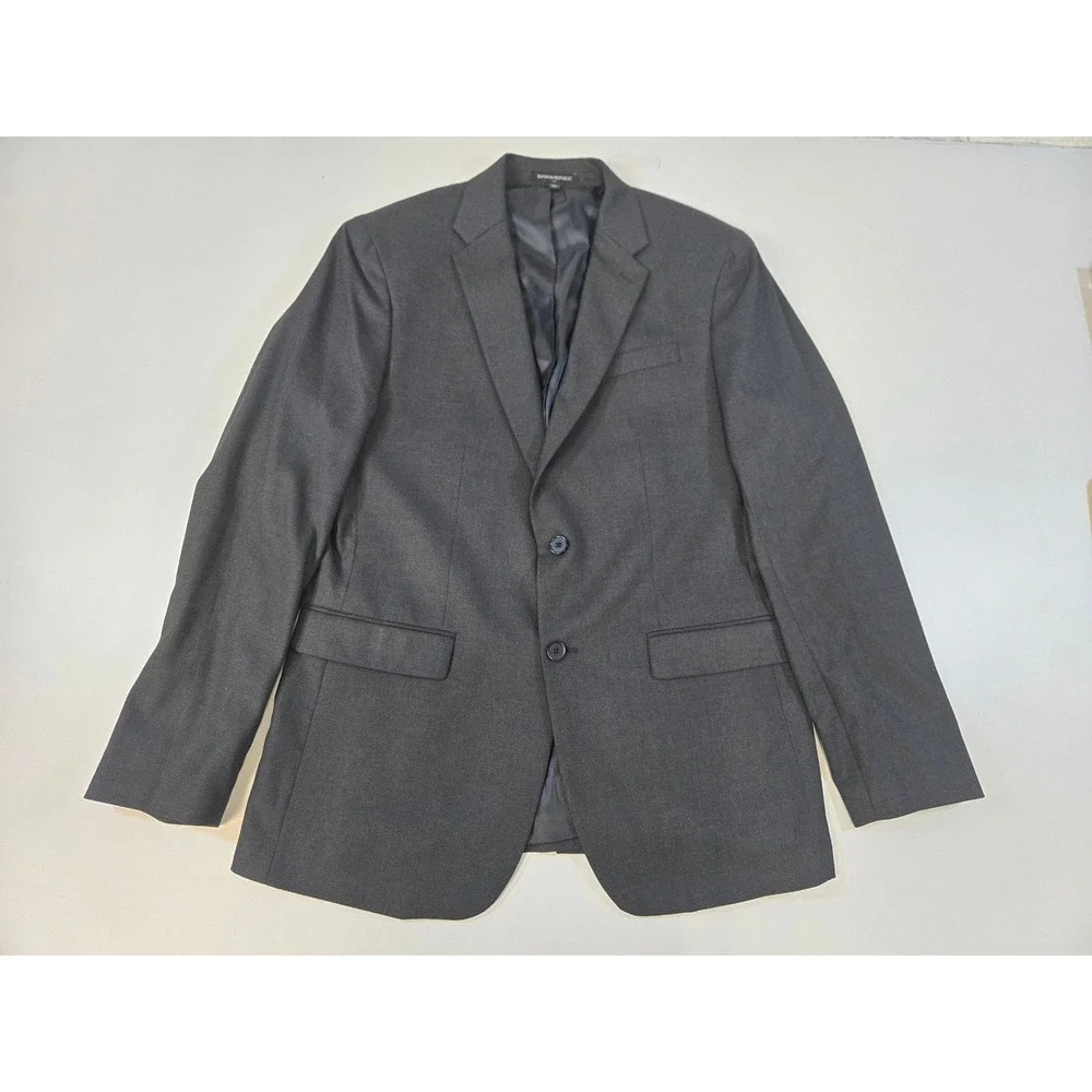 Banana Republic Mens 42L Slim Fit Charcoal Gray Nailhead Blazer Suit Jacket 42 L